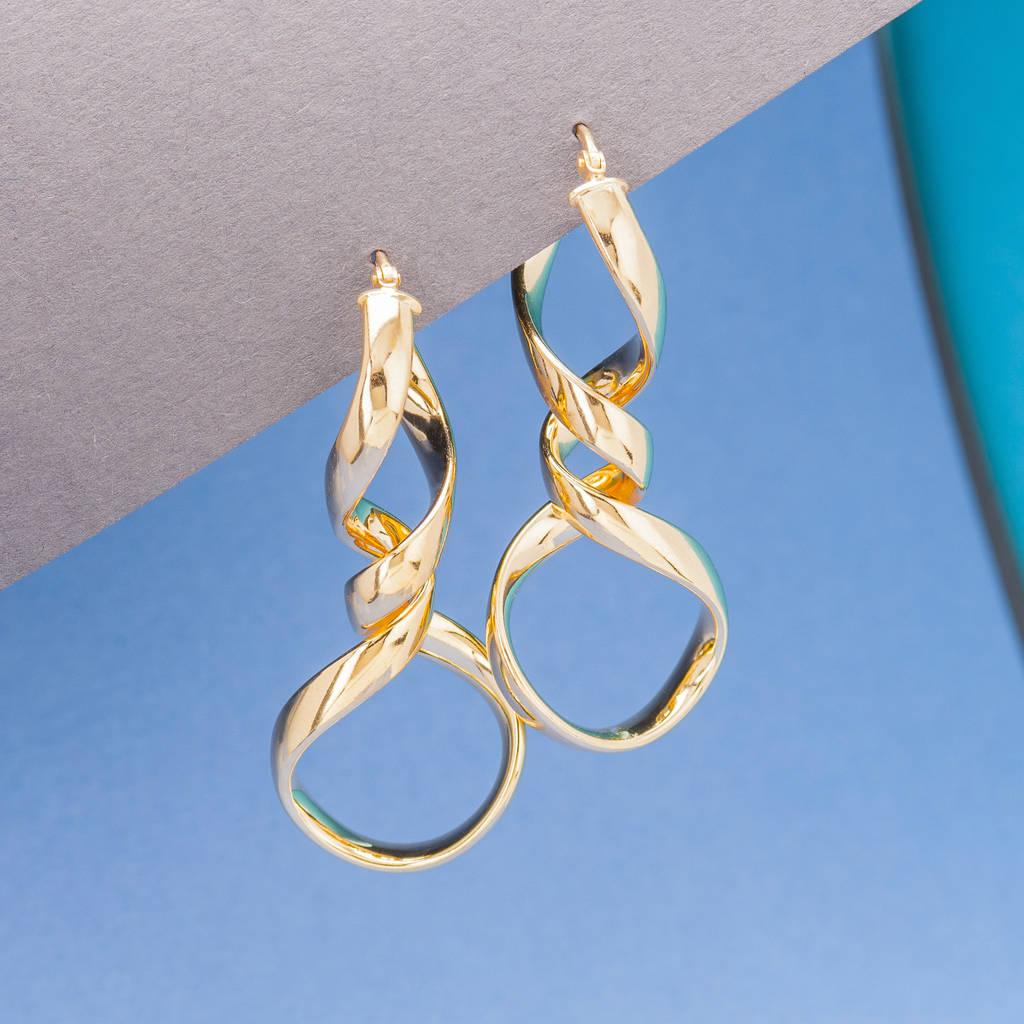 Gold Twisted Hoop Earrings By Loel & Co. | notonthehighstreet.com