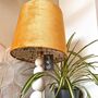 Mustard Velvet Lampshade With Busy Bee Lining, thumbnail 2 of 5