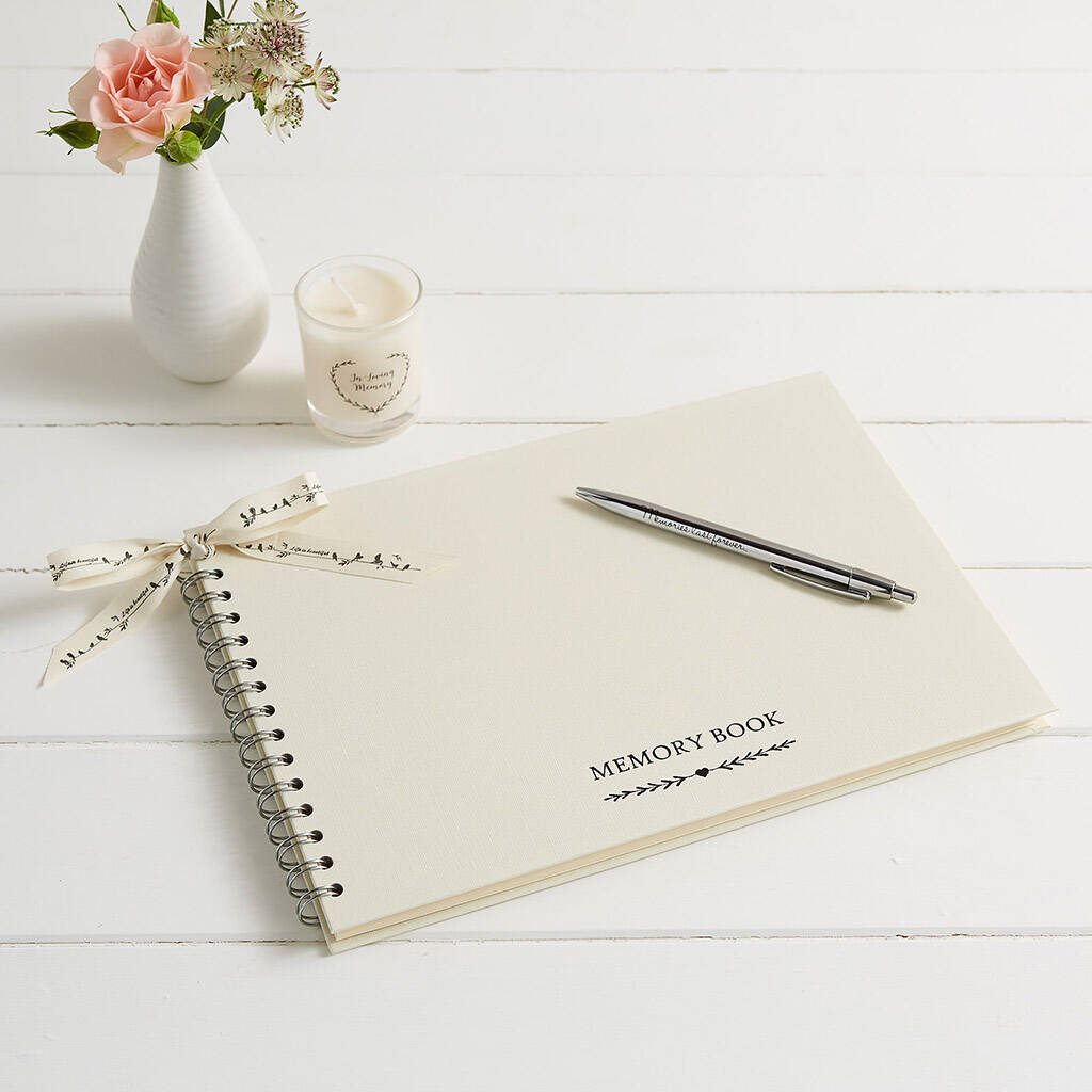 A4 Ivory Memory Book With 'Memories Last Forever' Pen By Angel