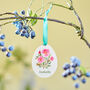 Personalised Floral Easter Egg Hanging Decoration, thumbnail 1 of 2