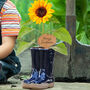 Personalised Midnight Blue Welly Boots Garden Plant Pot, thumbnail 1 of 10