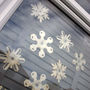 Set Of Wooden Snowflakes Window Decorations, thumbnail 1 of 7