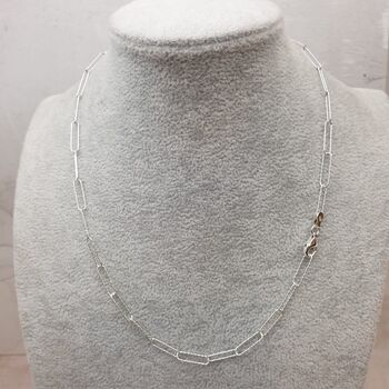 Sterling Silver Sparkle Paperclip Chain, 5 of 10