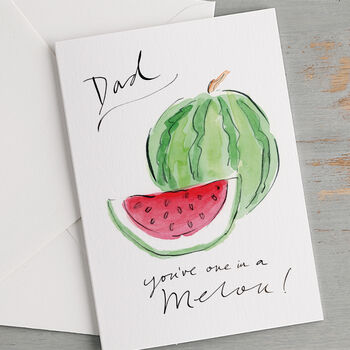 'Dad, You're One In A Melon' Funny Fruit Father's Day Dad Card, 2 of 3