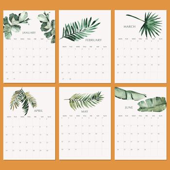 2023 Tropical Greenery Wall Calendar | A4 Calendar, 7 of 9