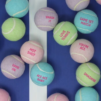 Fun Pastel Message Tennis Balls Brand New, 5 of 8