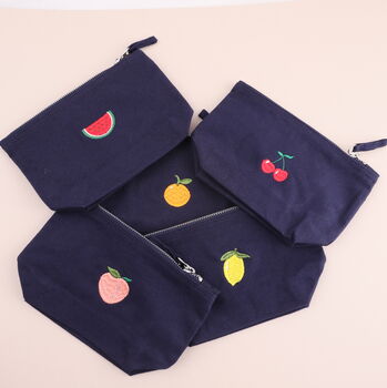 Embroidered Fruit Make Up Bags Personalised, 7 of 7