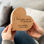 Personalised I Love You More The End I Win Oak Heart, thumbnail 1 of 5