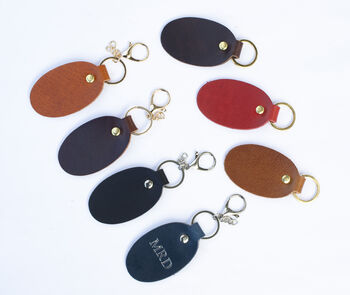 Handmade Personalised Leather Keyring – Custom Initials Gift Boxed, 4 of 7