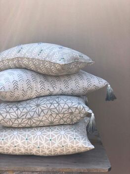 Taraka Natural Embroidered Cushion Cover, 4 of 4
