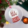 Personalised Let It Snow Christmas Ceramic Ornament, thumbnail 1 of 2