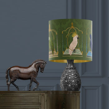 Parrot Swings Lampshade, On Verdant Green, 4 of 10