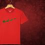 Dinosaur Sleigh Kids Christmas T Shirt, thumbnail 7 of 11