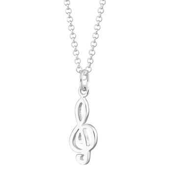 Treble Clef Necklace, Sterling Silver, 7 of 7