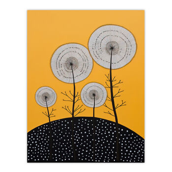 Dandelion Hill Folk Style Yellow Black Wall Art Print, 6 of 6