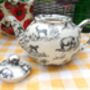 Two Cup Teapot In Black Safari Design, thumbnail 5 of 9