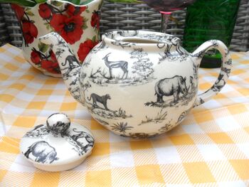 Two Cup Teapot In Black Safari Design, 5 of 9