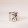 Wide Hammered Silver Statement Ring, thumbnail 3 of 4