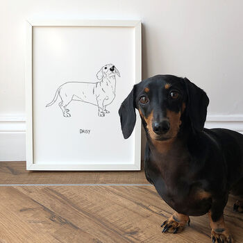 Personalised Pet Portrait Print Line Art, Unframed, 2 of 8
