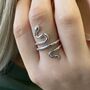 Adjustable Silver Plated Snake Ring, thumbnail 1 of 4