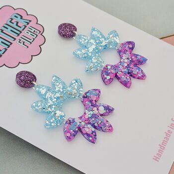 Crystal Glitter Geometric Resin Earrings, 2 of 4
