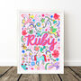 Lilac Unicorn Name Print Set, thumbnail 8 of 12