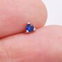 Sterling Silver Extra Tiny Sapphire Blue Crystal Cz Stud Earrings, thumbnail 3 of 12