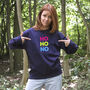 Neon Rainbow Ho Ho No Anti Christmas Sweatshirt Jumper, thumbnail 5 of 6