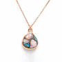 18k Rose Gold Vermeil Plated Opal And Turquoise Chain, thumbnail 2 of 4