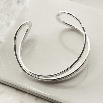 Sterling Silver Oval Loop Bangle, 4 of 6