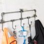 Metal Coat Rack Wall Mounted Pipe Hooks Home Storage, thumbnail 7 of 11