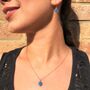 Black Opal October Birthstone Rose/Gold Plate Earrings, thumbnail 2 of 6