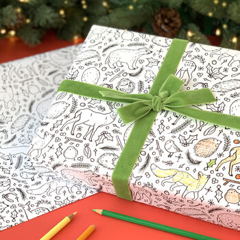 Colouring In Christmas Animals Wrapping Paper, 7 of 12