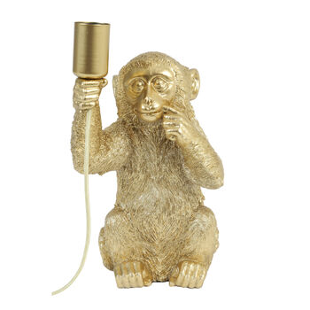 Gold Monkey Holding Bulb Lamp, 2 of 2