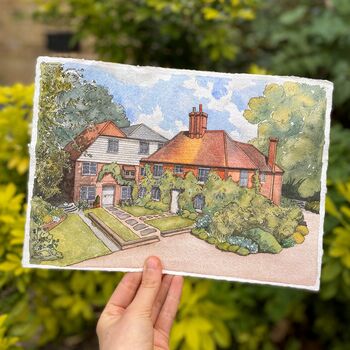 Personalised House Illustration In Watercolour, 2 of 11