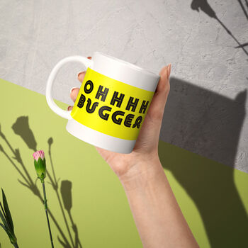 Funny Oh Bugger Mug Yellow And Pink Colour Option, 2 of 5