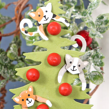 Cats In Christmas Tree Hanging Decoration, 2 of 3