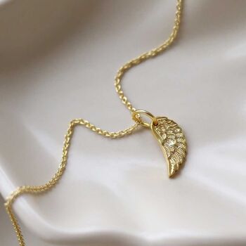 Gold Plated Sterling Silver Angel Wing Necklace, 5 of 9