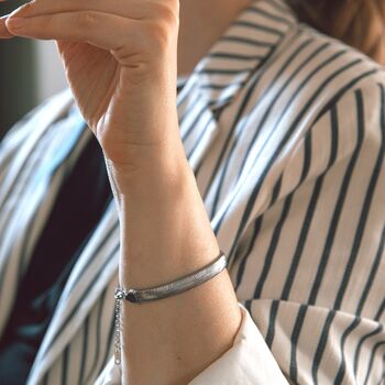 Luxury Snake Chain Bracelet Gold Or Silver Adjustable, 3 of 12