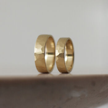 Brushed Hammered 9ct/18ct Gold Ring, 3 of 12