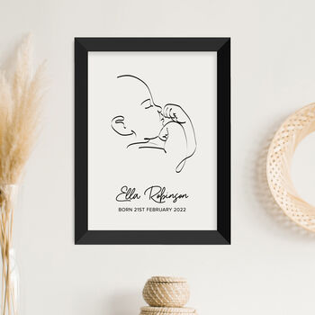 Personalised Line Art Relaxed Baby Print, 2 of 12