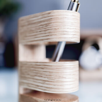 Modern Luxury Oak Pen Holder Storage Personalised Gifts, 5 of 9