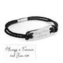 Personalised Handwriting Men's Black Leather Bracelet, thumbnail 5 of 5