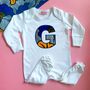 Personalised African Print Letter Baby Sleep Suit, thumbnail 6 of 6