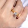 One Carat Round Solitaire Moissanite Engagement Ring In Sterling Silver And Gold Vermeil, thumbnail 5 of 7