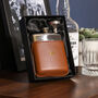 Personalised Leather Hip Flask Travel Alcohol Gift For Him, thumbnail 4 of 4