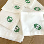 Custom Green Monogram Napkin Set Two, thumbnail 2 of 5