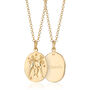 Engraved Gold Plated Gemini Zodiac Necklace, thumbnail 1 of 6