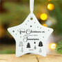 Personalised Porcelain Star Bauble First Christmas Together With Name, thumbnail 1 of 4