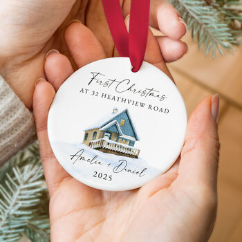 Personalised First Christmas Ornament Custom Address, 7 of 7